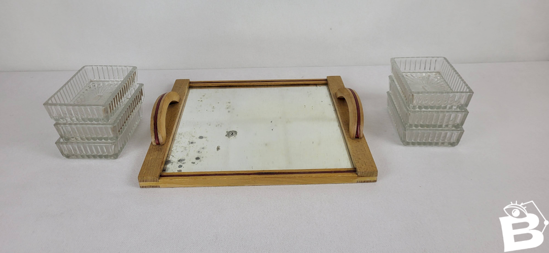 Plateau miroir apéritif 1960s