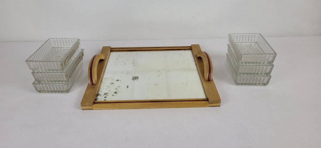 Plateau miroir apéritif 1960s