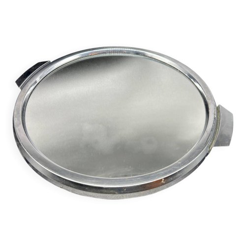 plateau miroir  art déco en chrome