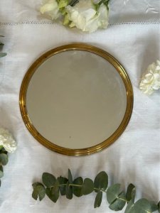 Plateau miroir doré vintage