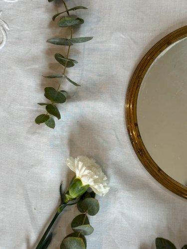 Plateau miroir doré vintage