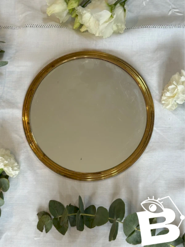 Plateau miroir doré vintage