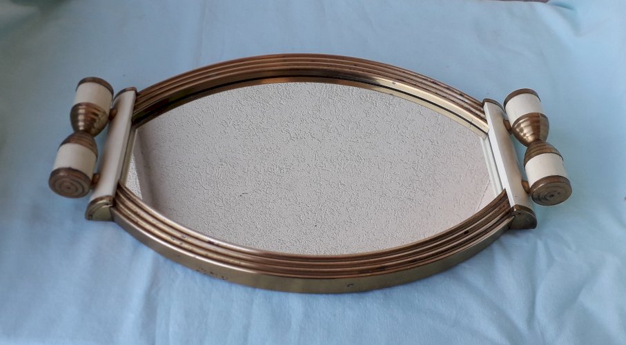 Plateau miroir style Art Déco