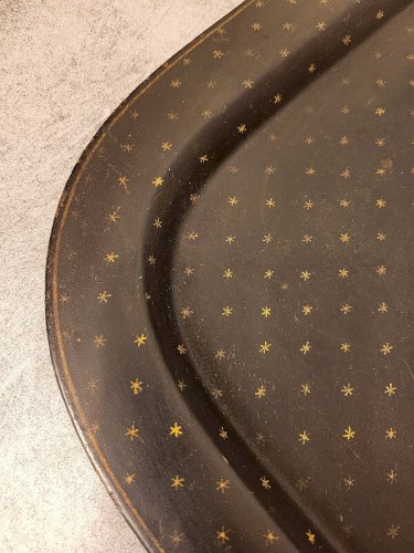 PLATEAU NAPOLEON III EN METAL TOLE PEINTE