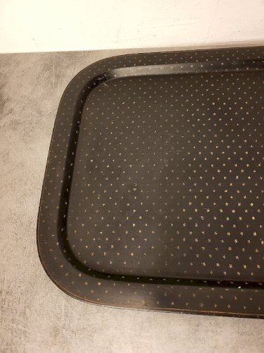 PLATEAU NAPOLEON III EN METAL TOLE PEINTE