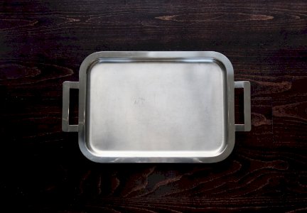 Vintage shiny silver-plated rectangular tray