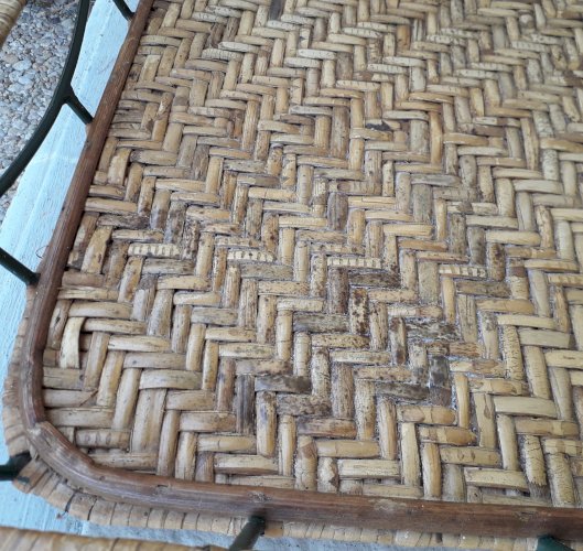 Plateau rotin et métal