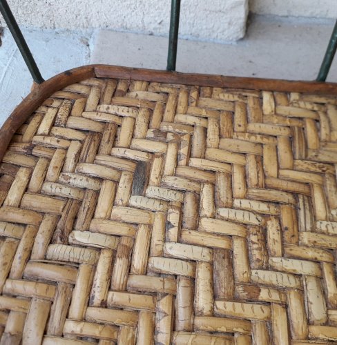 Plateau rotin et métal