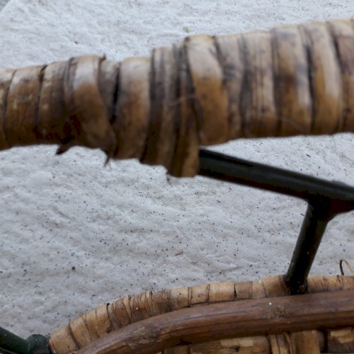 Plateau rotin et métal