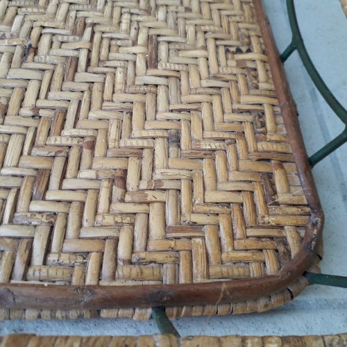 Plateau rotin et métal