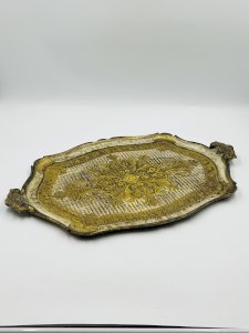 Plateau vintage baroque doré