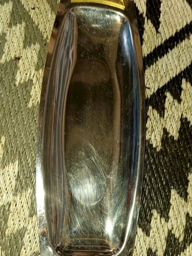 plateau vintage made in usa en metal chrome et poignee dore en bon etat