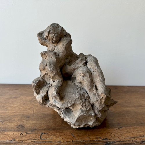 Plâtre d'atelier par Ch. Filleul enfant enlacé à une femme dénudée XXe M3505