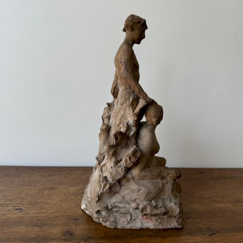 Plâtre d'atelier par Ch. Filleul représentant un couple à l'Antique XXe M3506