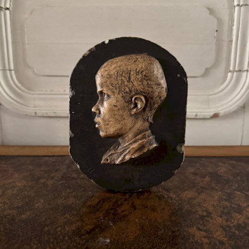 Plâtre d'atelier par Charles Filleul profil d'enfant un Petit Teigneux M3549