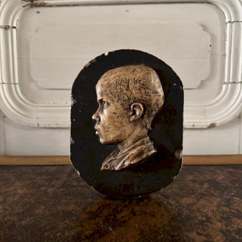 Plâtre d'atelier par Charles Filleul profil d'enfant un Petit Teigneux M3549