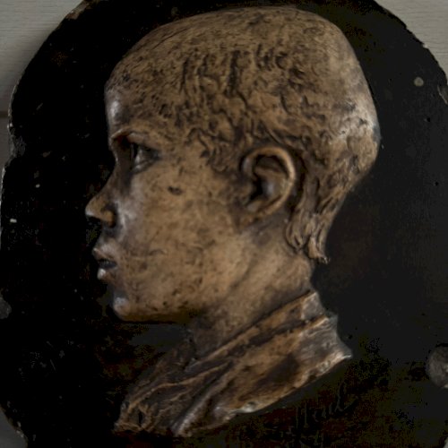 Plâtre d'atelier par Charles Filleul profil d'enfant un Petit Teigneux M3549