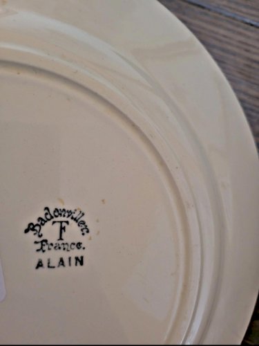 Plats Badonviller modèle Alain, plat oval et rond à fleurs bleues