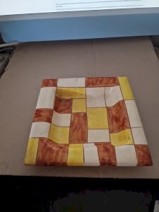 Plats Céramique Vernissée/ cendrier  Eusebio. 19 x 19 cm -an 60