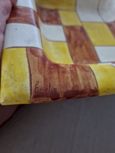 Plats Céramique Vernissée/ cendrier  Eusebio. 19 x 19 cm -an 60