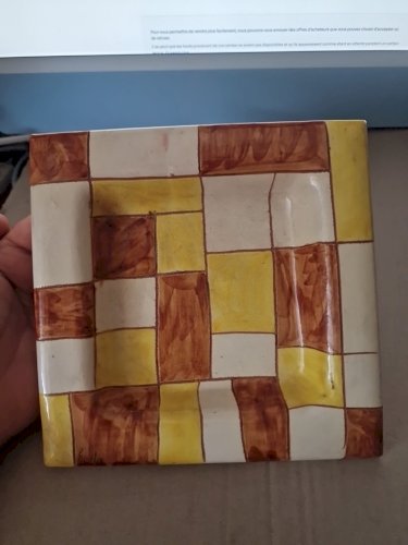 Plats Céramique Vernissée/ cendrier  Eusebio. 19 x 19 cm -an 60