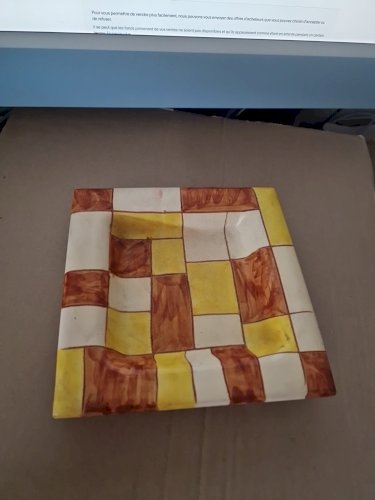 Plats Céramique Vernissée/ cendrier  Eusebio. 19 x 19 cm -an 60