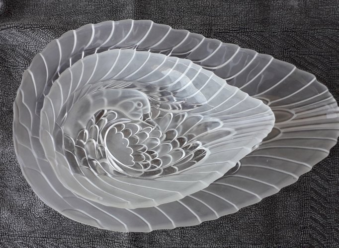 Plats en verre cygne