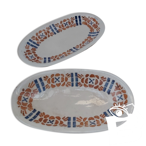 Plat De Service Ovale Avec Poignées En Acier Inox 304 - 18x12.5 Cm, Résistant à La Chaleur, Pour Viande, Fruits De Mer, Présentation