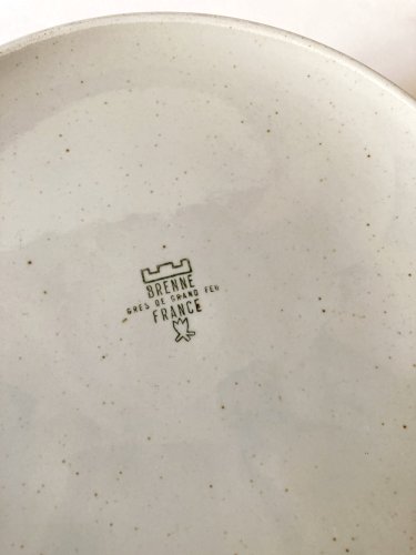 Plat/soupière en grès de grand feu, faïencerie de Brenne, années 1970-1980