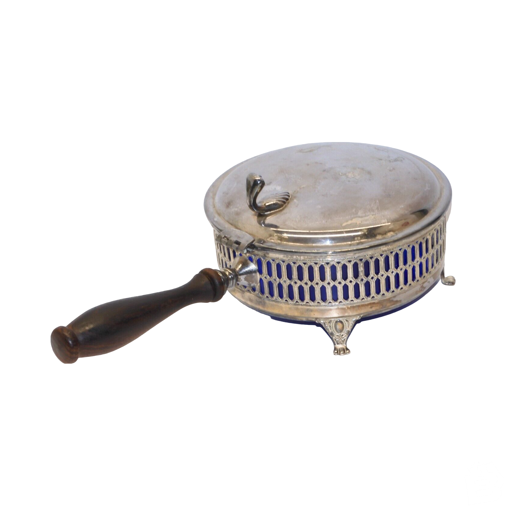 Ancien Ensemble Sucrier + Salière / Poivrière En Verre Bleu Et Métal Argenté | eBay