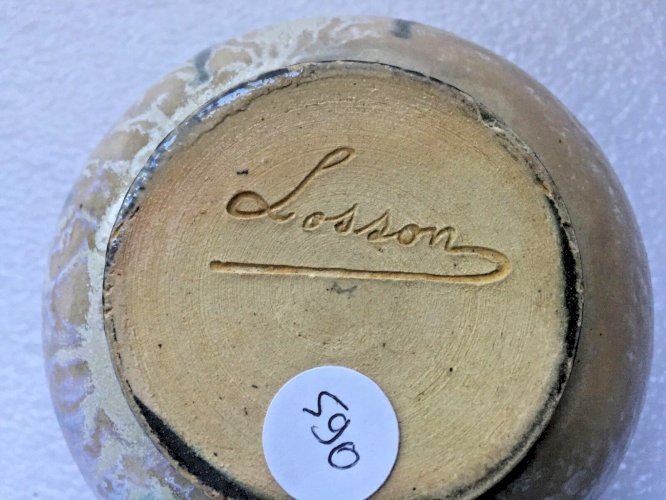 poêlon grès de Bouffioulx  signé Losson Belgique art déco 