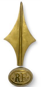 Pointe de hampe drapeau en laiton RF – Ancienne 1914