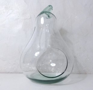 blown glass pear vintage mini greenhouse terrarium