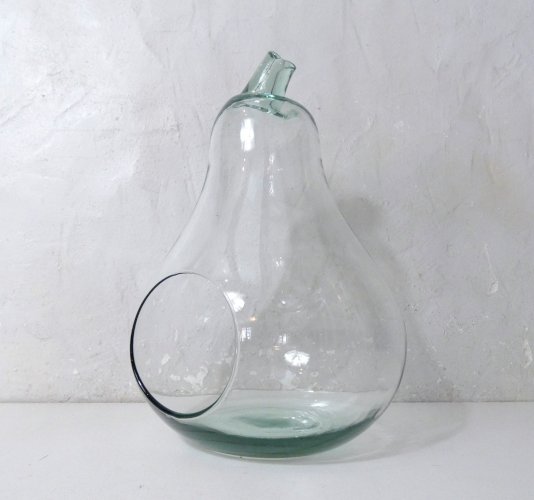 poire en verre soufflé terrarium mini serre vintage