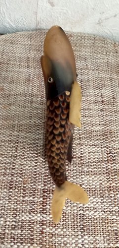 Poisson décoratif vintage en corne de buffle