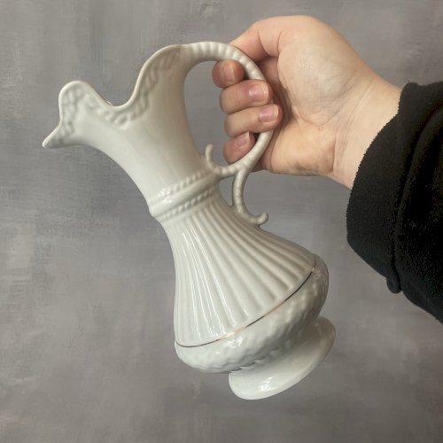 POLOGNE : grande verseuse pichet carafe jug élégante porcelaine CHODZIEZ POLAND