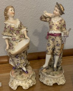 Volkstedt Sitzendorf porcelain Germany 19th century superb pair of statuettes