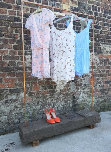 Portant A Vetements Style Industriel Vintage