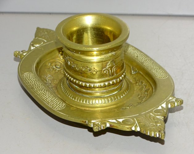-PORTE ALLUMETTES PYROGENE DE TABLE BRONZE NAPOLEON III NIII VITRINE DECO   D