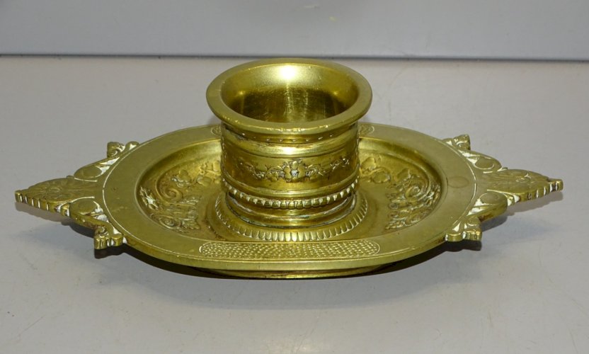 -PORTE ALLUMETTES PYROGENE DE TABLE BRONZE NAPOLEON III NIII VITRINE DECO   D
