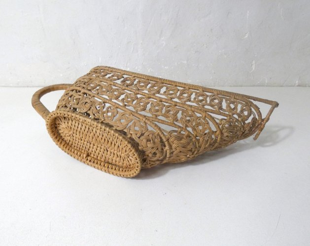 porte bouteille en rotin rotin peacock panier serviteur support vintage