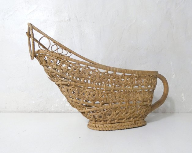 porte bouteille en rotin rotin peacock panier serviteur support vintage
