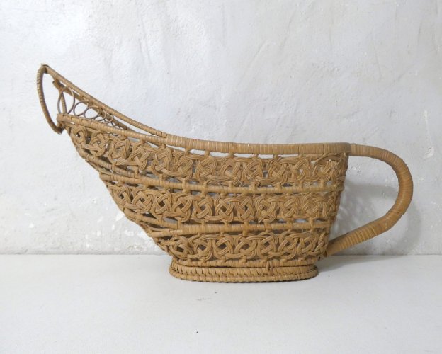 porte bouteille en rotin rotin peacock panier serviteur support vintage