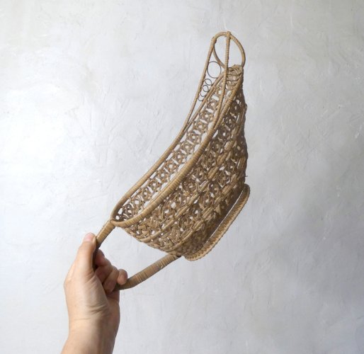 porte bouteille en rotin rotin peacock panier serviteur support vintage