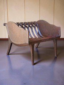Porte-buche corbeille de cheminée en fonte