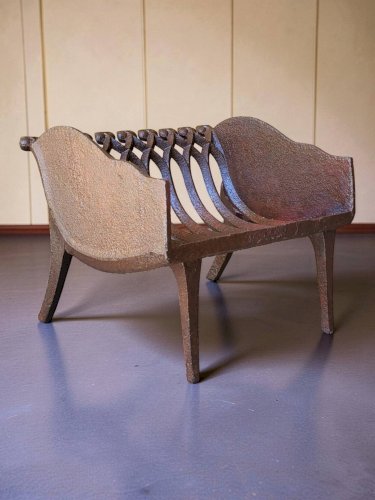 Porte-buche corbeille de cheminée en fonte