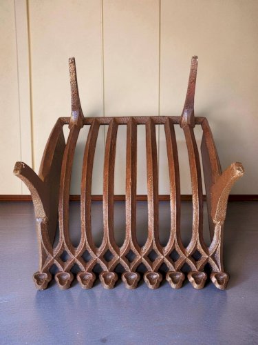 Porte-buche corbeille de cheminée en fonte
