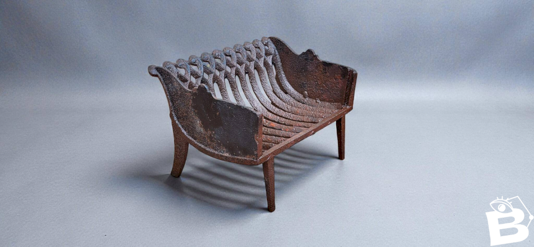 Porte-buche de cheminée en fonte