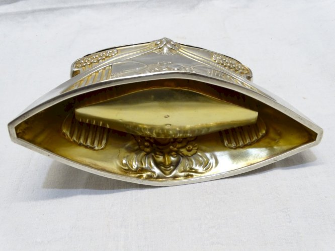 -PORTE CARTES ou SERVIETTES ARGENT MINERVE  ART NOUVEAU Orfèvre Alphonse DEBAIN