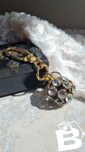 Porte-clés gros strass années 90 vintage